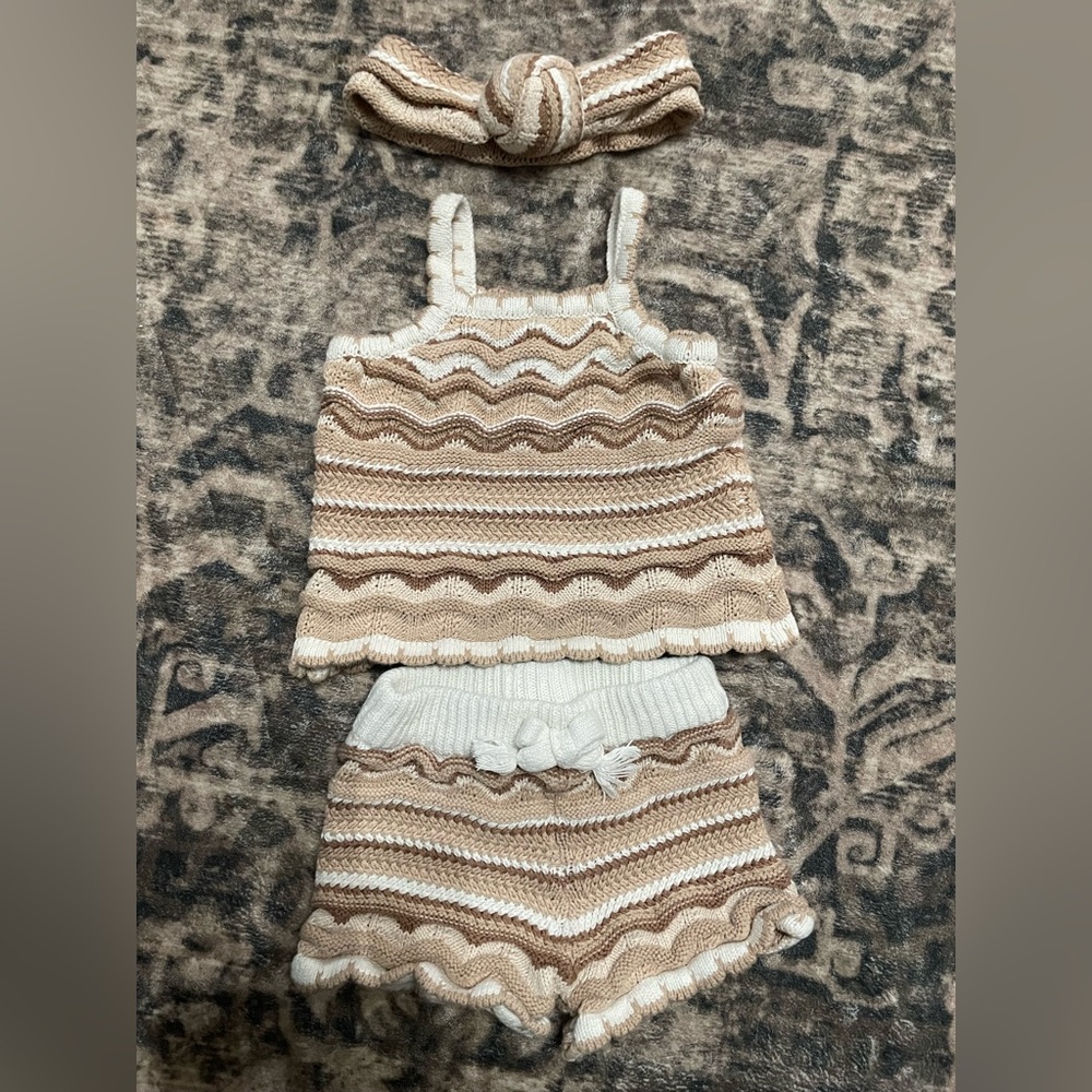 Sincerely Jules Kids Matching Set in Cream and Brown